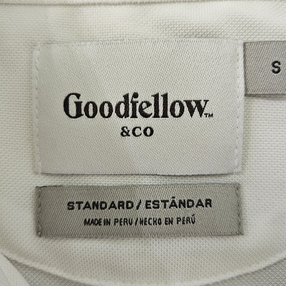 Classy Solid White Polo, Goodfellow & Co, Small - Picture 3 of 4
